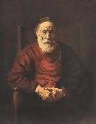 REMBRANDT Harmenszoon van Rijn Portrait of an Old Man in Red ry France oil painting artist